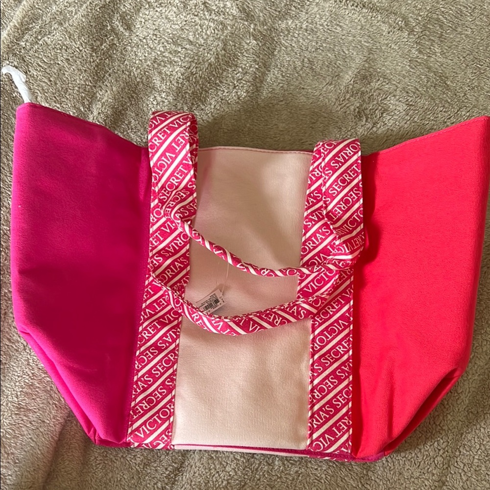 Victoria's Secret Pink and Cream Color-Block Tote